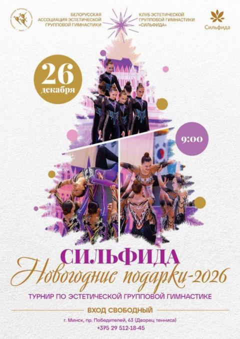 Новогодний турнир по эстетической групповой гимнастике “Сильфида. Новогодние подарки”