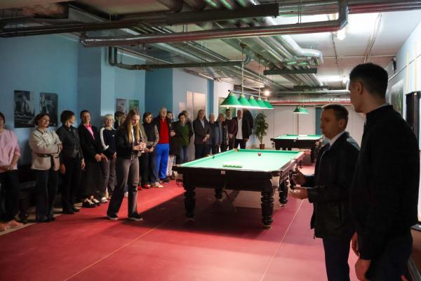 Торжественное открытие новой бильярдной комнаты